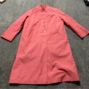 CAROL BRENT vintage retro pink trench coat layered‎ coat L / XL amazing piece